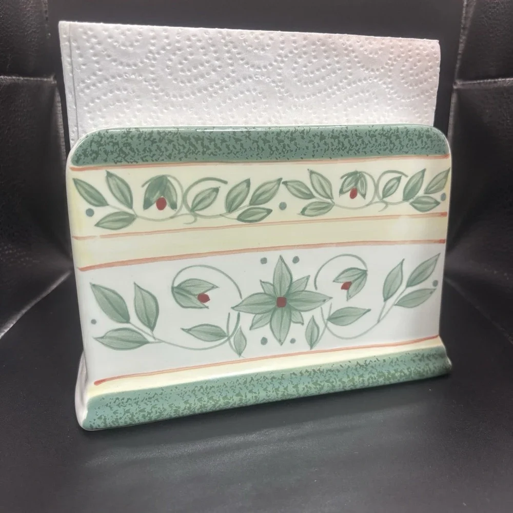 Pfaltzgraff Napkin Holder French Quarter Ceramic EUC